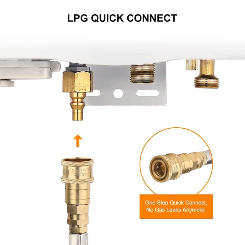 CAMPLUX 1.32 GPM Outdoor Camping Propane Gas Water Heater with Freestanding Stand and Carry Bag