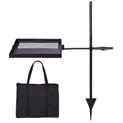 Folding Swivel Campfire Grill Portable Cooking Grate Over Fire Pit