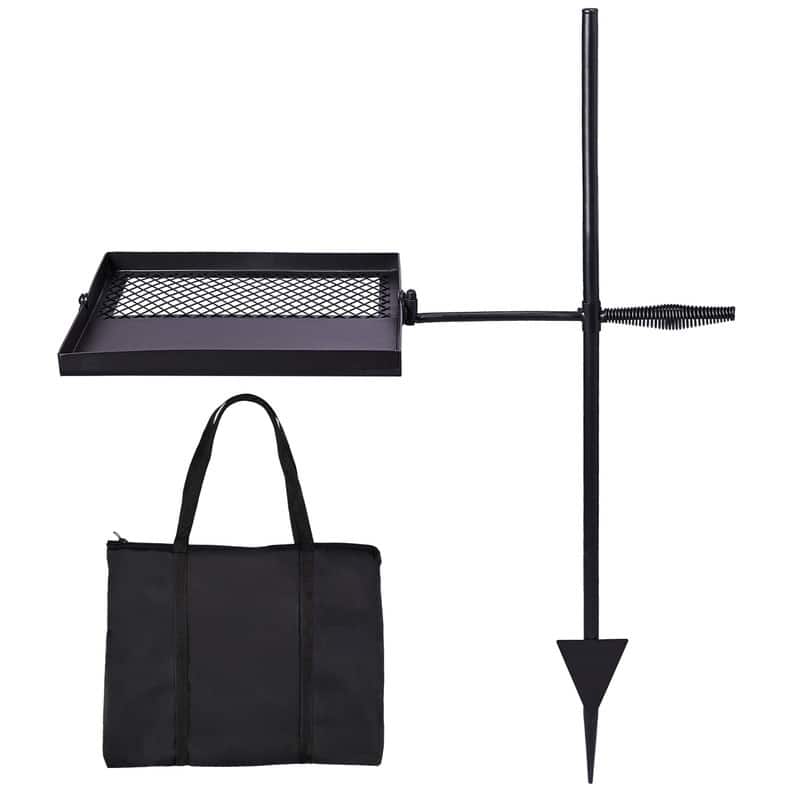 Folding Swivel Campfire Grill Portable Cooking Grate Over Fire Pit