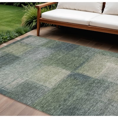 HomeRoots Abstract Transitional Rectangle Outdoor Rug