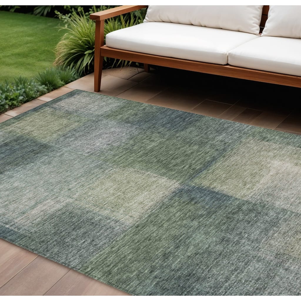 HomeRoots Abstract Transitional Rectangle Outdoor Rug