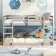 preview thumbnail 20 of 34, Multi-Functional Bunk Bed with 2 Built-in Ladder, Solid Wood Bed Frame, Low Bunk Beds with Safety Guardrail for Kids Boys Girls