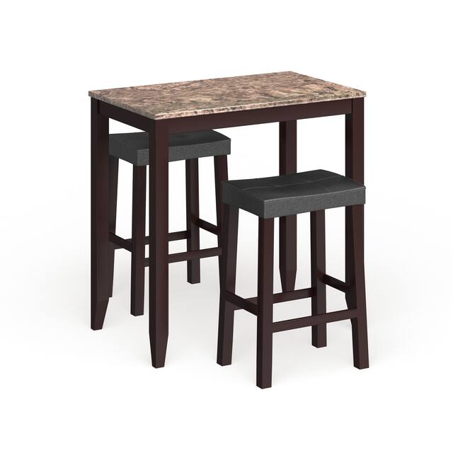 Copper Grove Bloodroot 3-piece Counter Height Table and Saddleback Stools - Espresso - 2