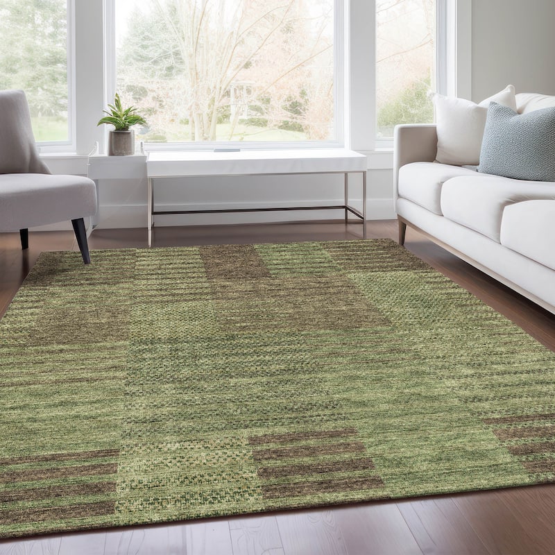 Premium Washable Super Soft Geo Stripe Mayfield Rug