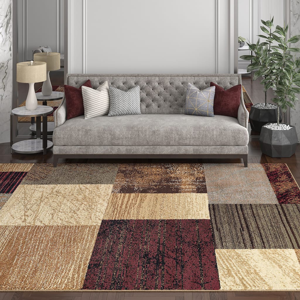 Rhythm Transitional Geometric Indoor Area Rug