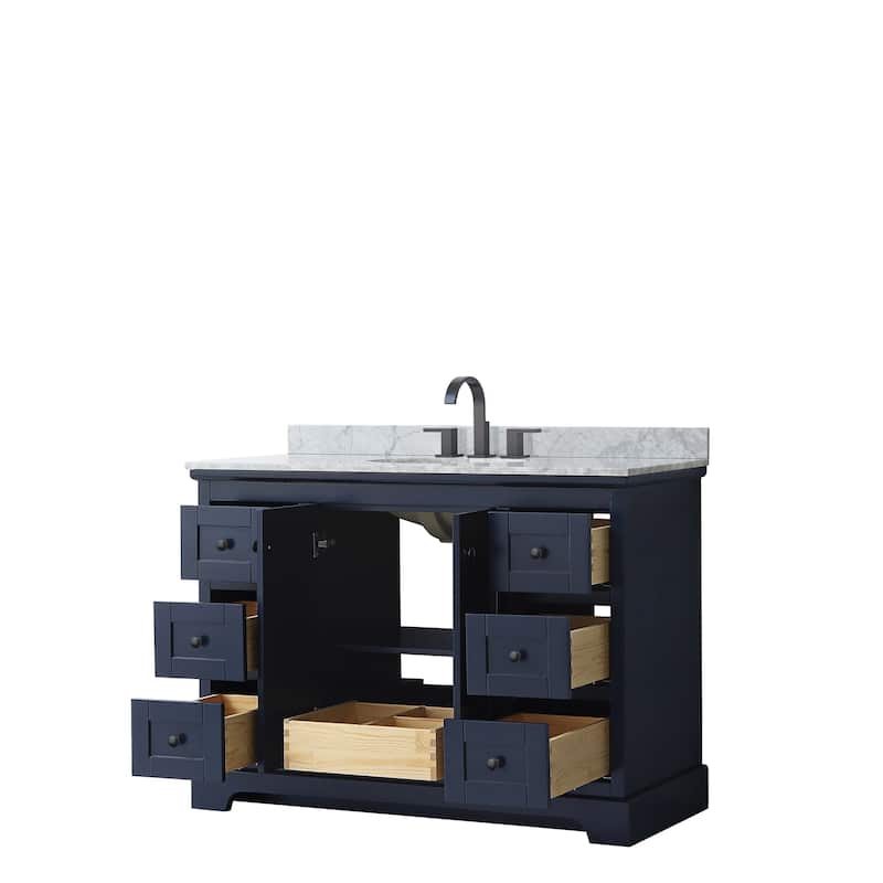 Avery 48-inch Single Vanity, Marble Top, Oval Sink, No Mirror
