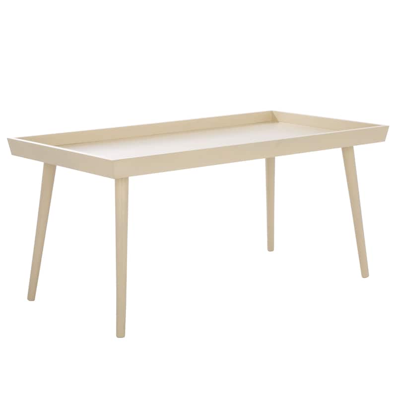 SAFAVIEH Parlee Antique White Coffee Table with Tray - 41.8" x 21.8" x 19" - 42"W x 22"D x 19"H