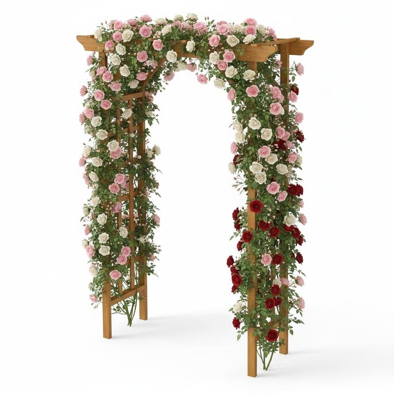 Anmytek Garden Arbor Trellis Outdoor Wedding Arch Plant Climbing Backyard Decor