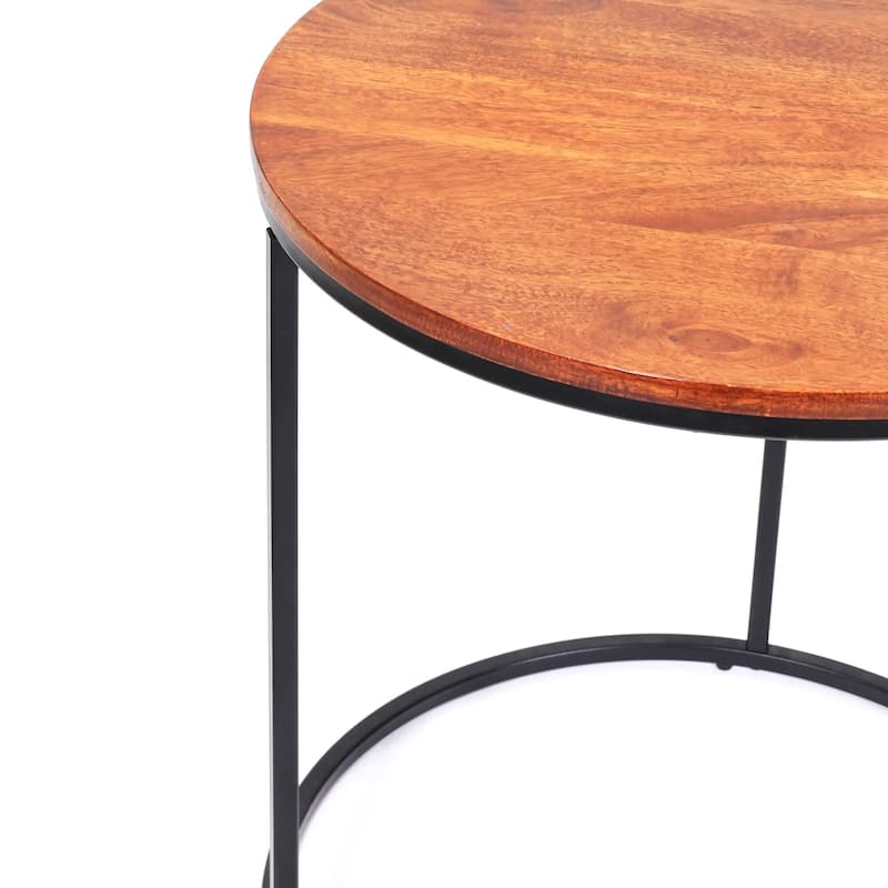 Cosimo Round End Table - Elegant Accent Table for Living Room Décor-21.65X21.65X21.65"