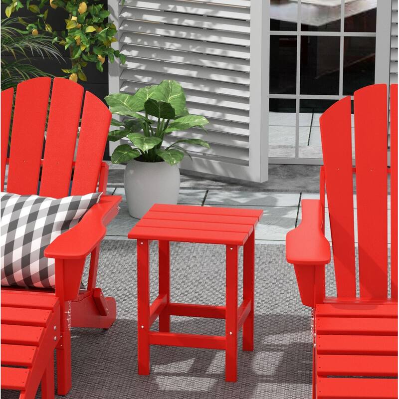 POLYTRENDS Laguna All Weather Poly Outdoor Side Table - Red