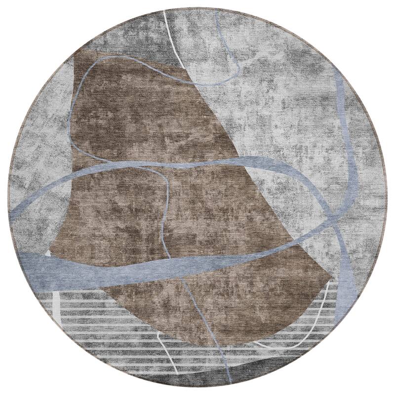 Machine Washable Indoor/ Outdoor Chantille Contemporary Abstract Rug