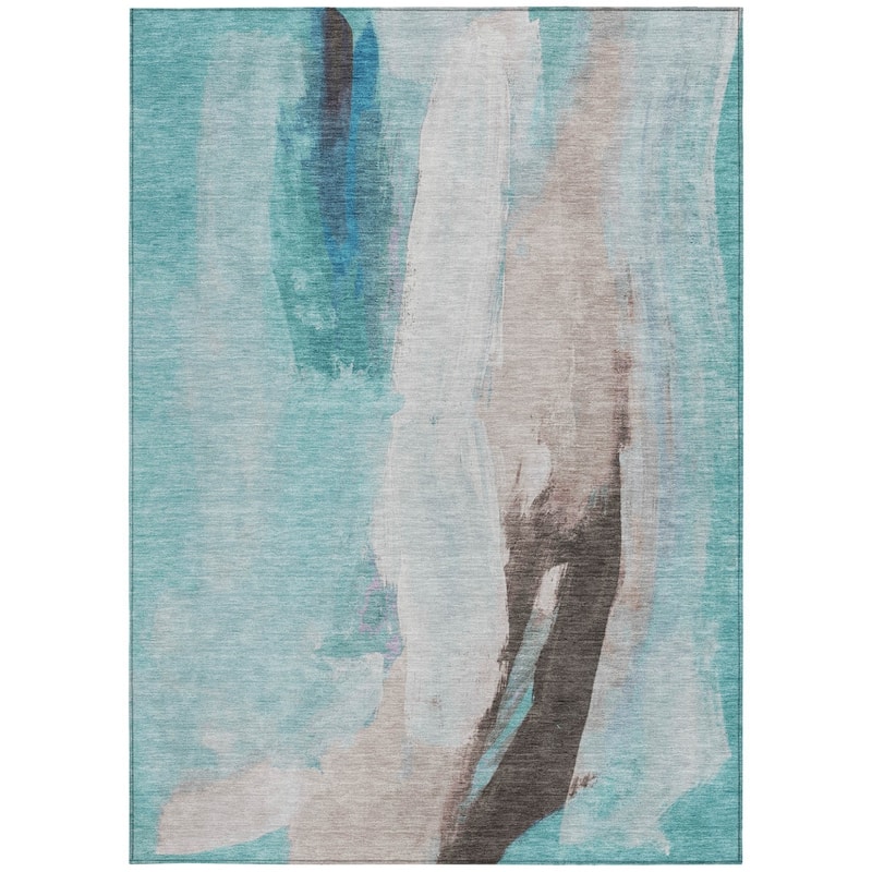HomeRoots Abstract Transitional Rectangle Outdoor Rug
