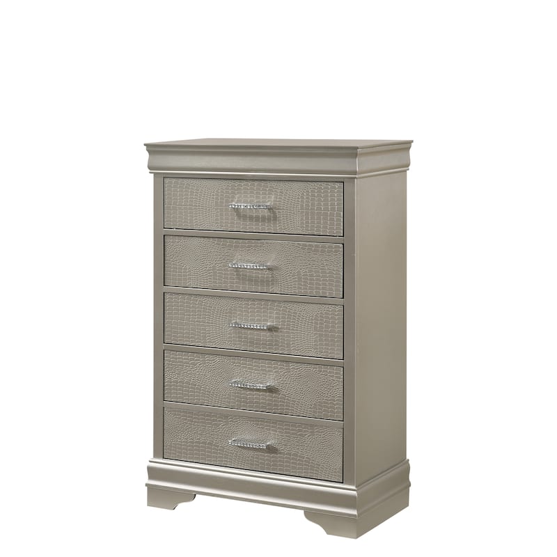Sigurd Silver Faux Leather Upholstered Tufted Panel Bed