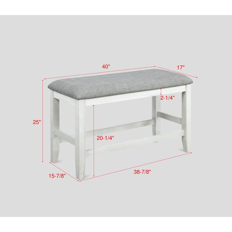 Omari Chalk White Modern Square Counter Height Set
