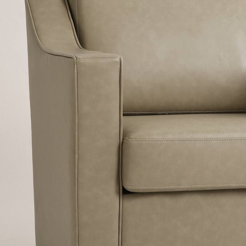 30'' W Vegan Leather/ Chenille Swivel Accent Chair
