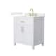 Option White / Giotto Quartz Top / Brushed Gold Hardware