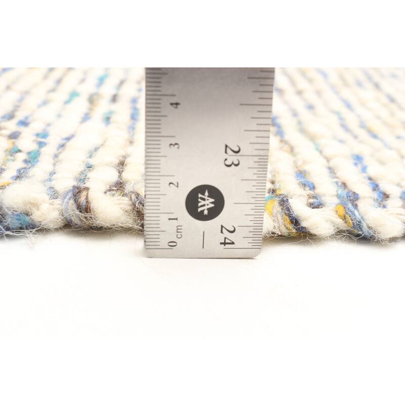 ECARPETGALLERY Braid weave Sienna Cream Wool Rug - 5'0 x 7'11