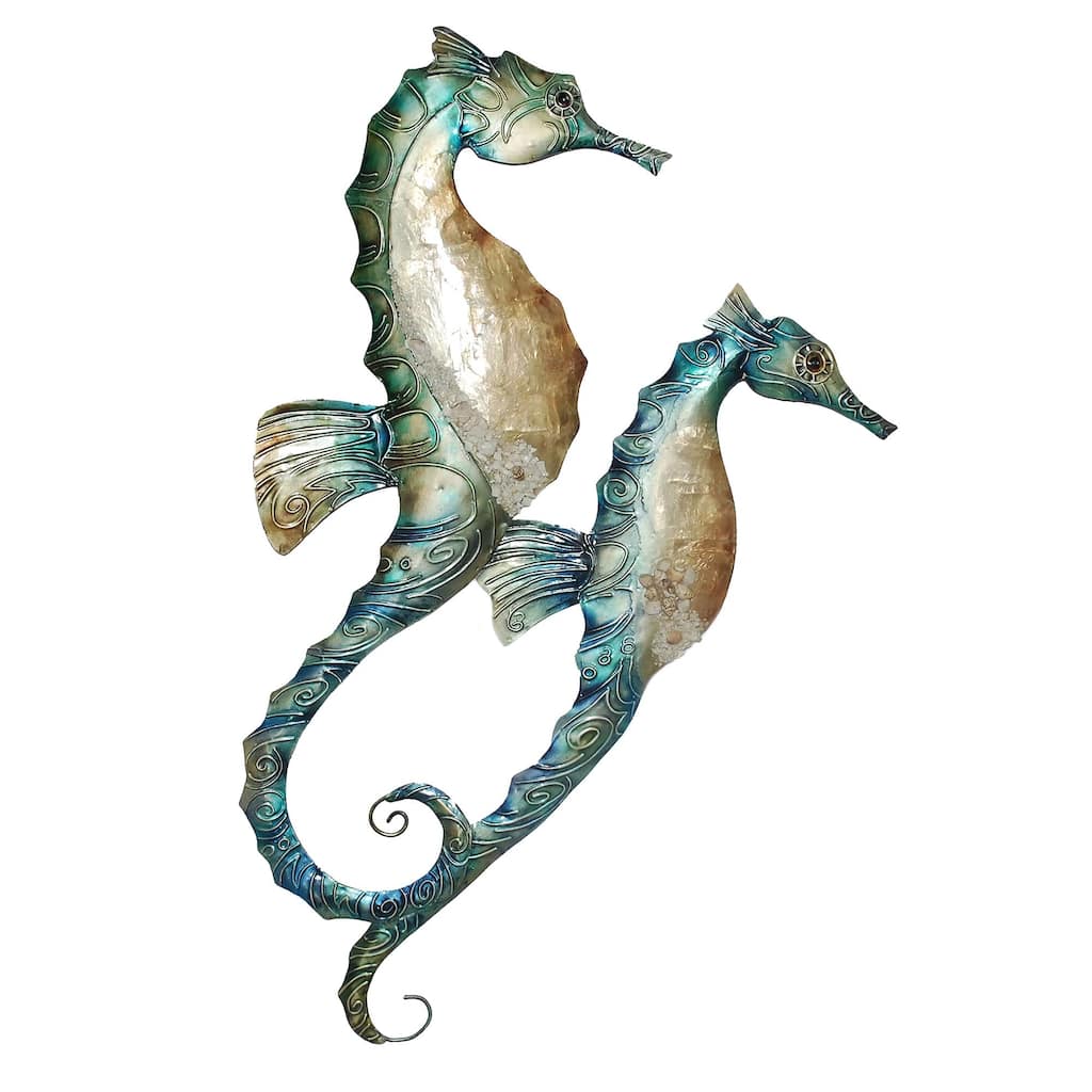 Eangee Home Design Seahorse Duo Wall Decor Blue