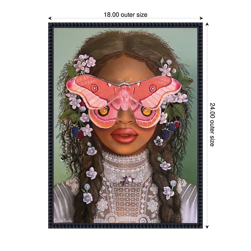 Kate and Laurel In The Garden With Antheia by Charlotte Brindley Framed Canvas Wall Art Print