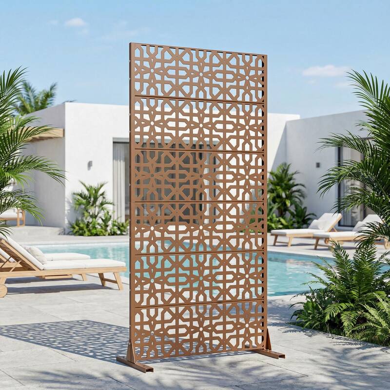 Dovelina 72'' x 47'' Privacy Metal Screen Fence Panel