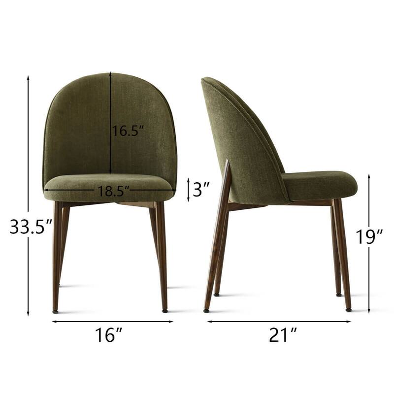 Upholstered Back Chenille Dining Chair (Set of 2)
