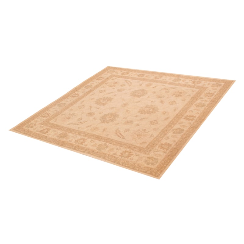 ECARPETGALLERY Hand-knotted Chobi Finest Ivory Wool Rug - 8'0 x 8'0