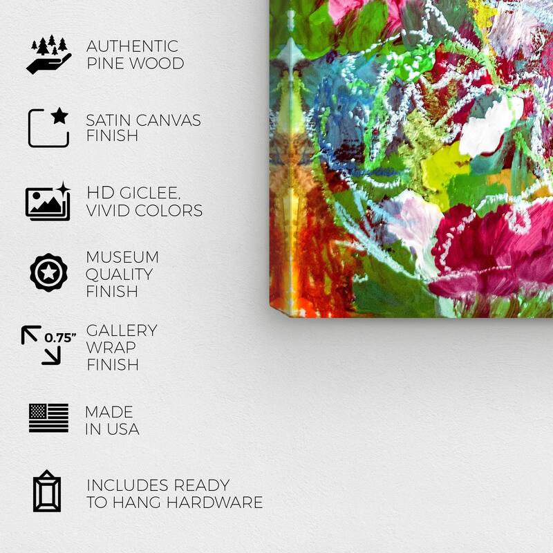Wynwood Studio Abstract Spring Petals Pop Pink and Modern & Contemporary Wall Art Canvas Print