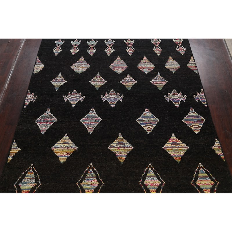 Geometric Moroccan Oriental Dining Room Area Rug Wool Hand-knotted - 8'9" x 11'9"