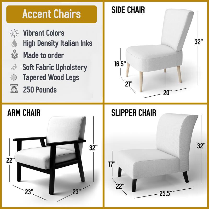 Designart "Brown And Black Movement I" Upholstered Modern & Contemporary Accent Chair and Modern & Contemporary Arm Chair