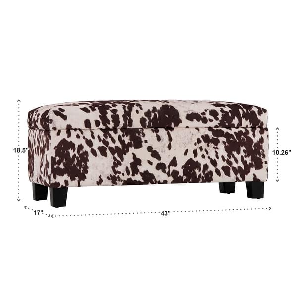 Sauganash Cowhide Print Lift Top Storage Bench by iNSPIRE Q Bold