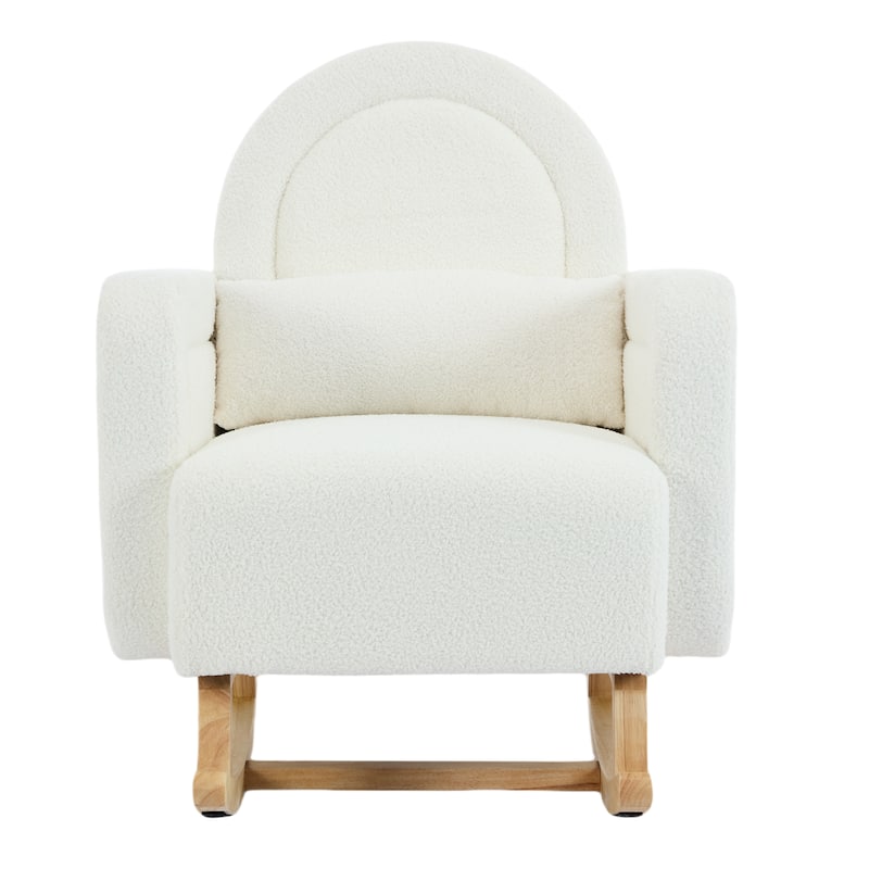Accent Rocking Chair with Pillow, Ultimate Comfort for Your Home, Teddy Velvet