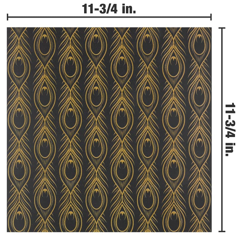 Merola Tile Art Deco Daiquiri Black 11-3/4" x 11-3/4" Porcelain Floor and Wall Tile