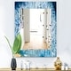 preview thumbnail 1 of 2, Designart 'Geode Interior With Light Blue Crystals' Mid-Century Mirror - Vanity Printed Mirror 23.7 in. wide x 31.5 in. high