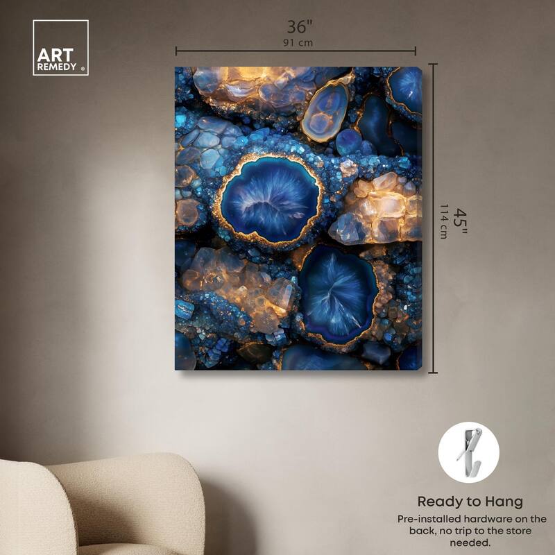Oceanic Gold Sparkle Canvas by Art Remedy, Gallery Wrapped