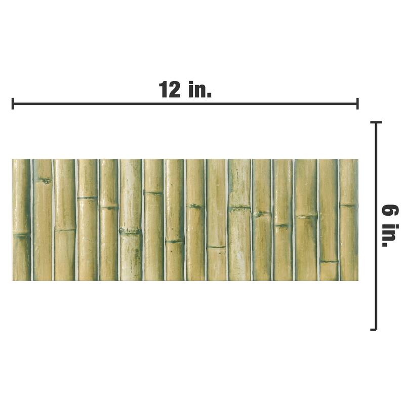 Merola Tile Bamboo Haven Matcha Green 5-7/8" x 11-7/8" Fluted Ceramic Wall Tile