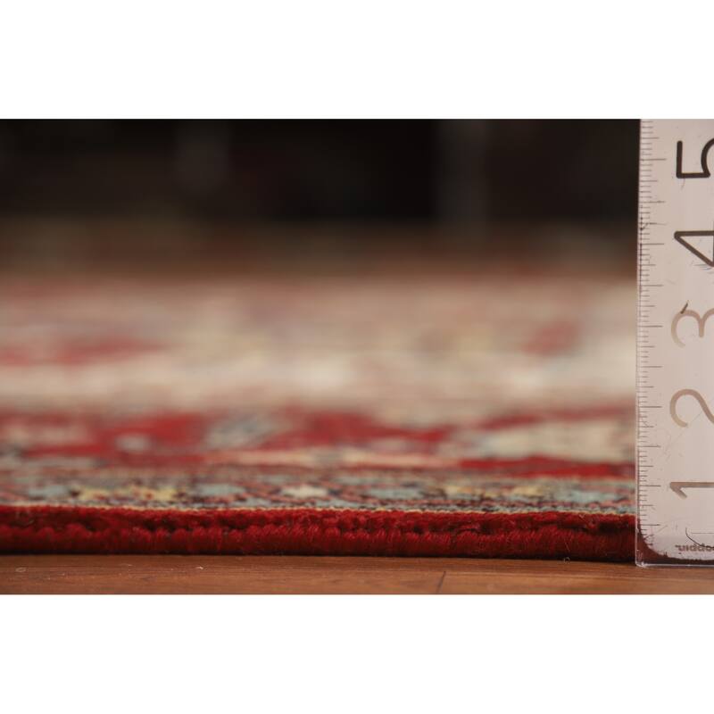 Hand Knotted Oriental 100% Wool Carpet Traditional Medallion Beige & Ivories Heriz (serapi) Area Rug - 12' 2'' X 8' 9''