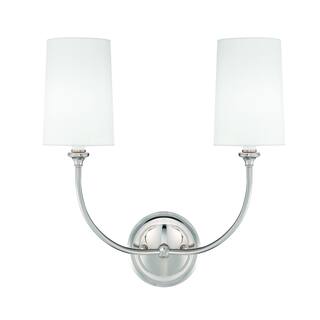Libby Langdon for Crystorama Sylvan 2 Light Polished Nickel Sconce - 15.5'' W x 15.87'' H x 7'' D - 15.5'' W x 15.87'' H x 7'' D