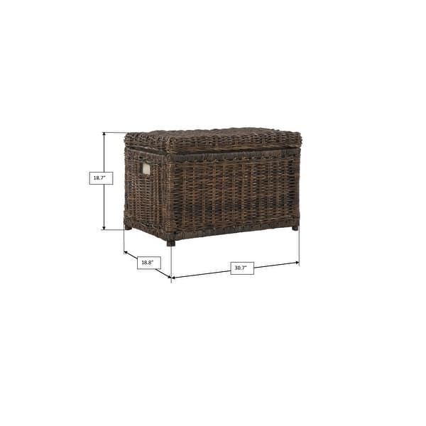 happimess Elijah 30" Wicker Storage Trunk, Brown - Butterscotch