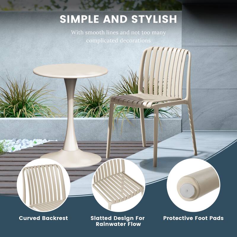 Frond and Form Outdoor Stacking Dining Side Chair (Set of 2)