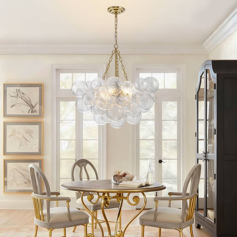 Starsky 6-Light Swirled Bubble Glass Globe chandelier