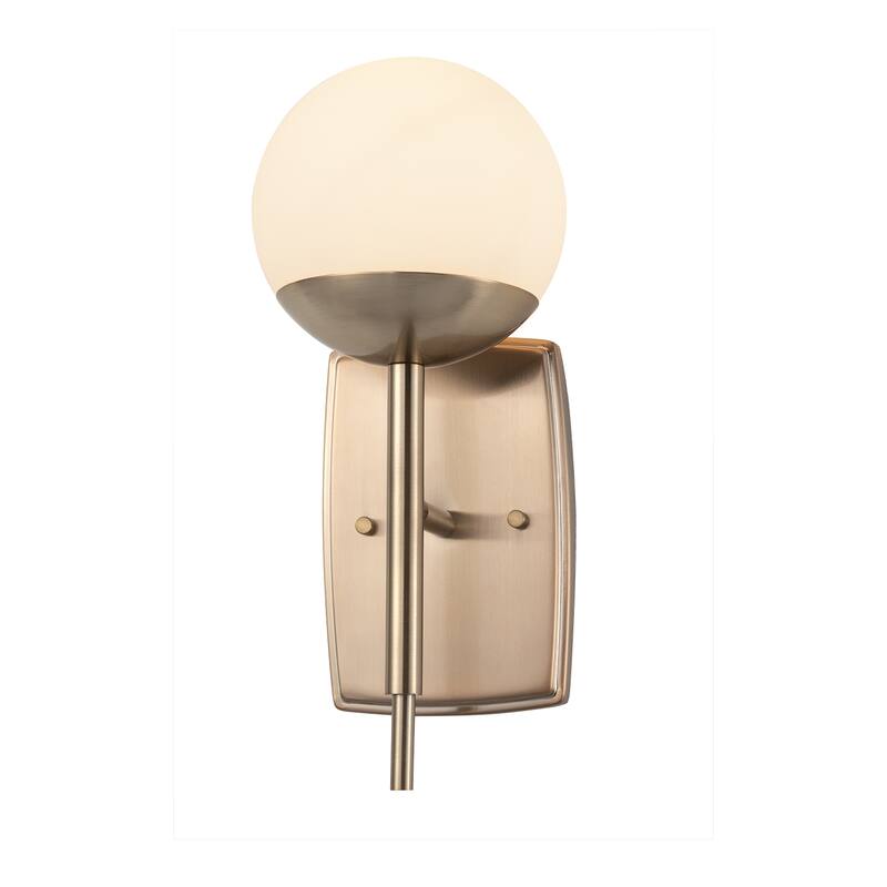 EVOLV Fusion Epoch 1-Light Wall Sconce with Opal Glass - Brushed Brass