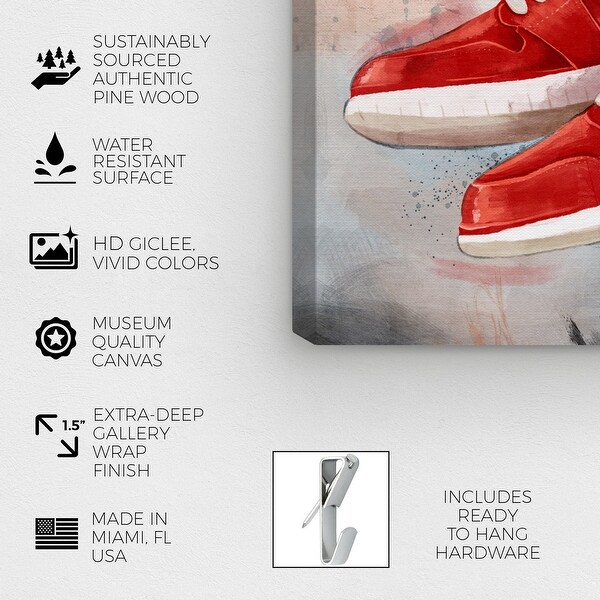Oliver Gal 'Hanging Sneakers' Fashion and Glam Wall Art Canvas
