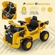 preview thumbnail 5 of 9, 12V Caterpillar Licensed Kids Ride on Dump Truck with Tiltable Bump Bed - 43" x 28" x 24" (L x W x H)