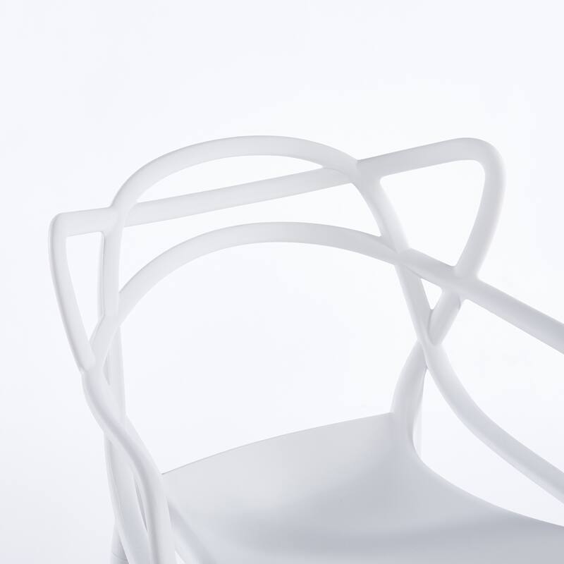 Plastic Dining Chairs Set of 4, Transparent Design Modern Kitchen Office