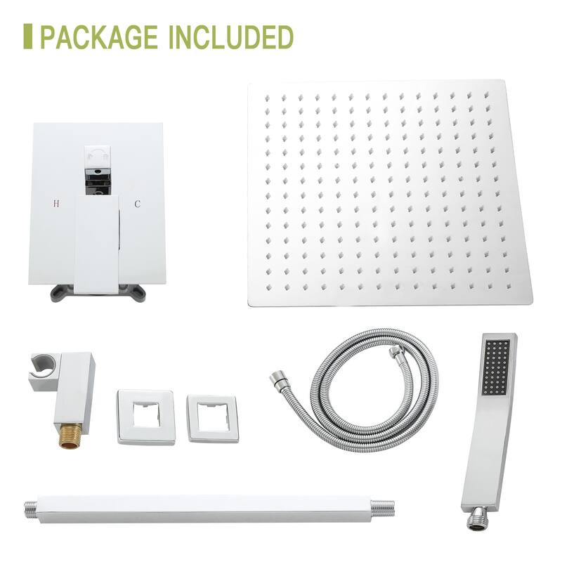 Ceiling Mount Shower System 16 Inch Shower Faucet Set with Handheld Shower Shower Faucet Kits with Pressure Balance Valve