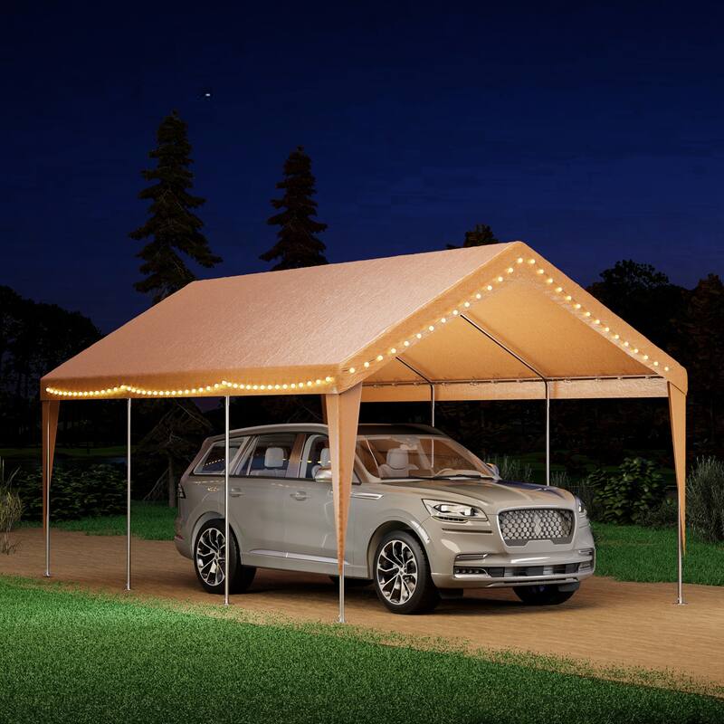 Heavy Duty Carport, All-Weather Waterproof Shelter with Steel Frame for Cars, Boats & Equipment