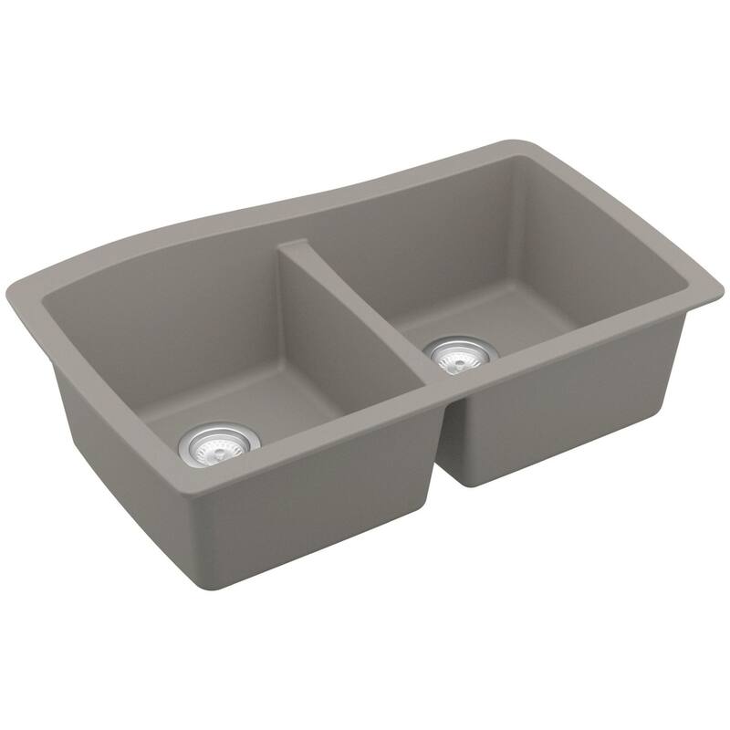 Karran USA QU-720 Quartz QU 33-1/2" Undermount Double Basin Quartz - Concrete