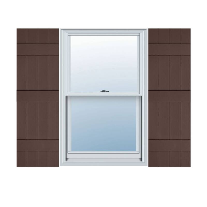 Lifetime Vinyl, TailorMade Four Board Joined (3 Batten), Board-n-Batten Shutters, w/Shutter-Loks (Per Pair)