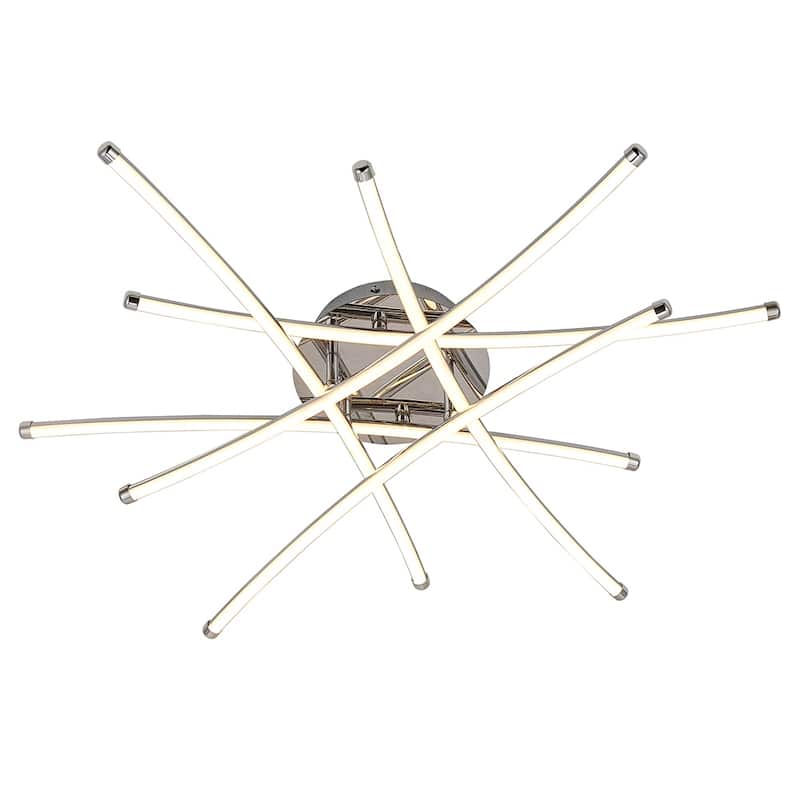 Charlyn 32 in. 6-Light Chrome Integrated LED Flush Mount