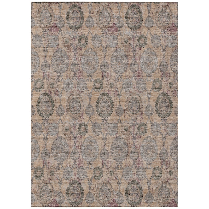 Machine Washable Indoor/ Outdoor Chantille Traditional Floral Rug